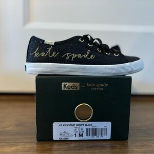 Keds Kids Black sparkles and Gold Sneakers